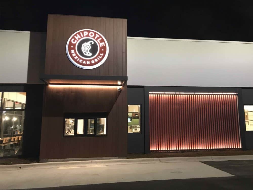 Chipotle Drive-Through with Custom Top Lighting Integration
