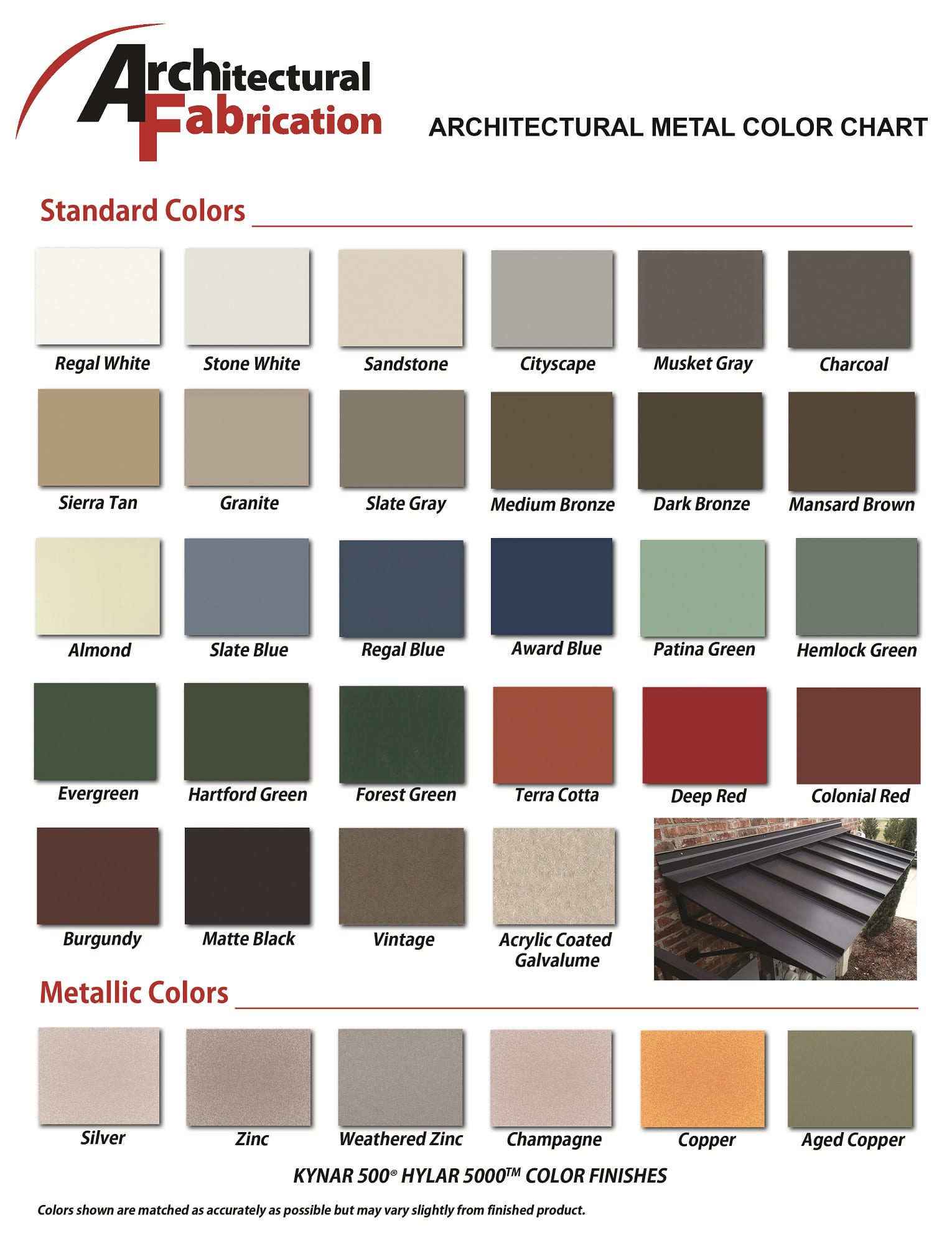 Arch-Fab Metal Color Options | 2021