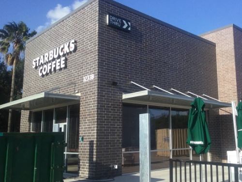 Starbucks | Roll Formed Aluminum Canopy | Arch-Fab
