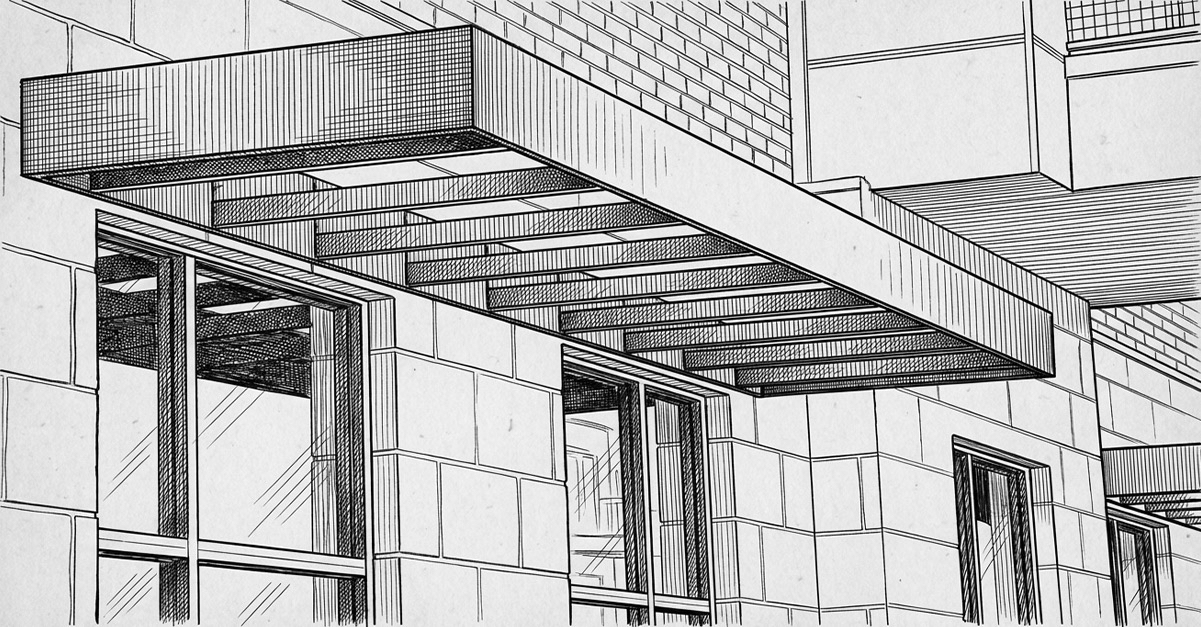 Louvered Sunshade Before